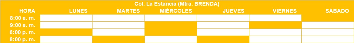 Horario Col. La Estancia (Mtra. BRENDA)
